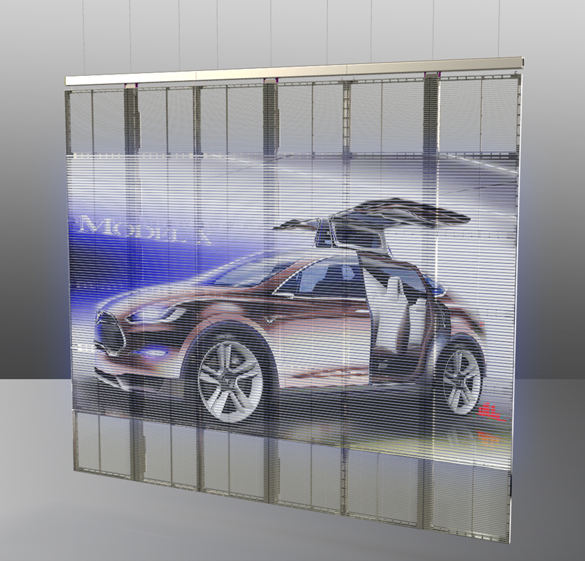 CVM transparent display behind car