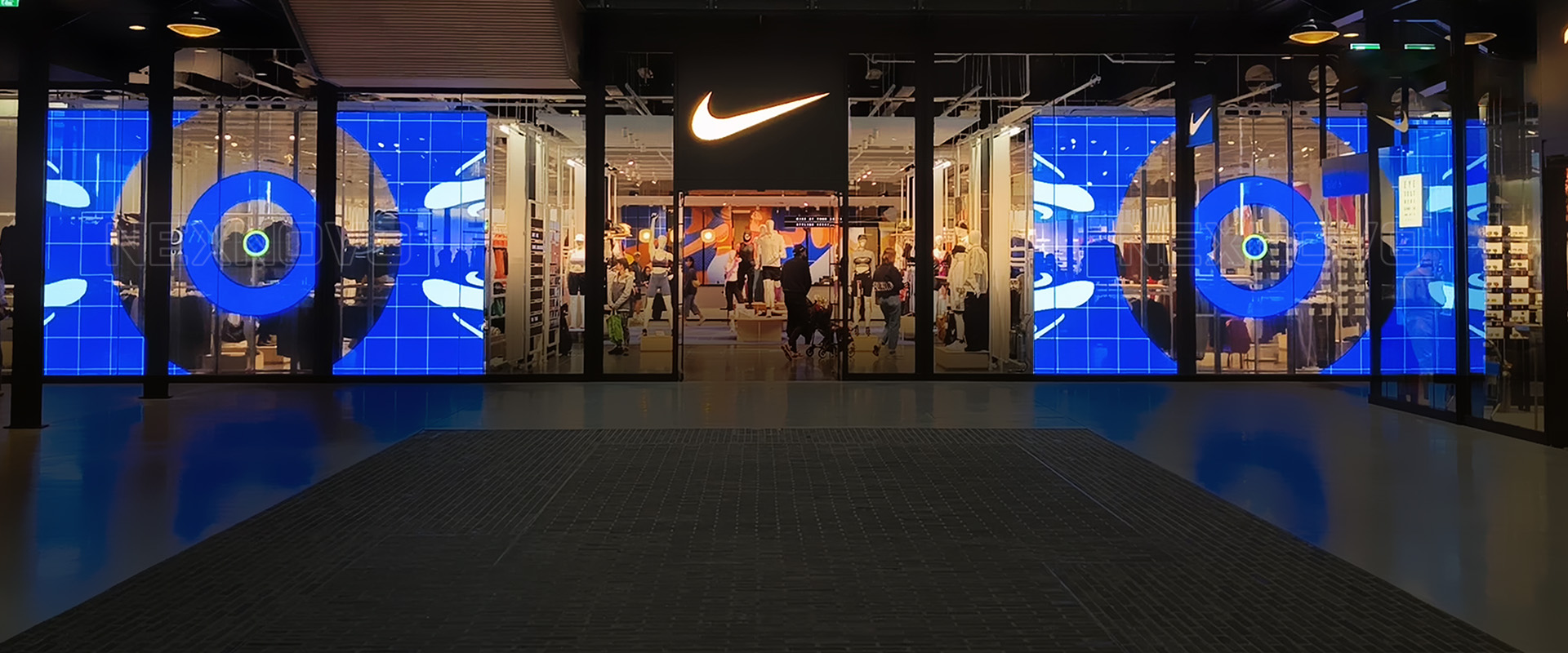 Transparent LED storefront window display