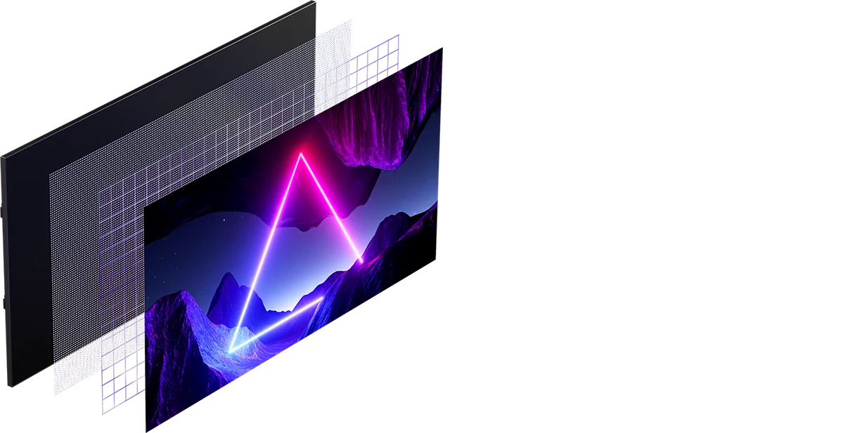 COB Micro LED panel close-up showing pixel structure