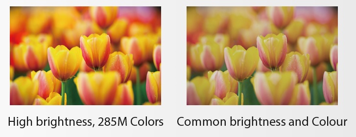 Versa Mesh high-brightness wide-aspect content displaying brilliant colors