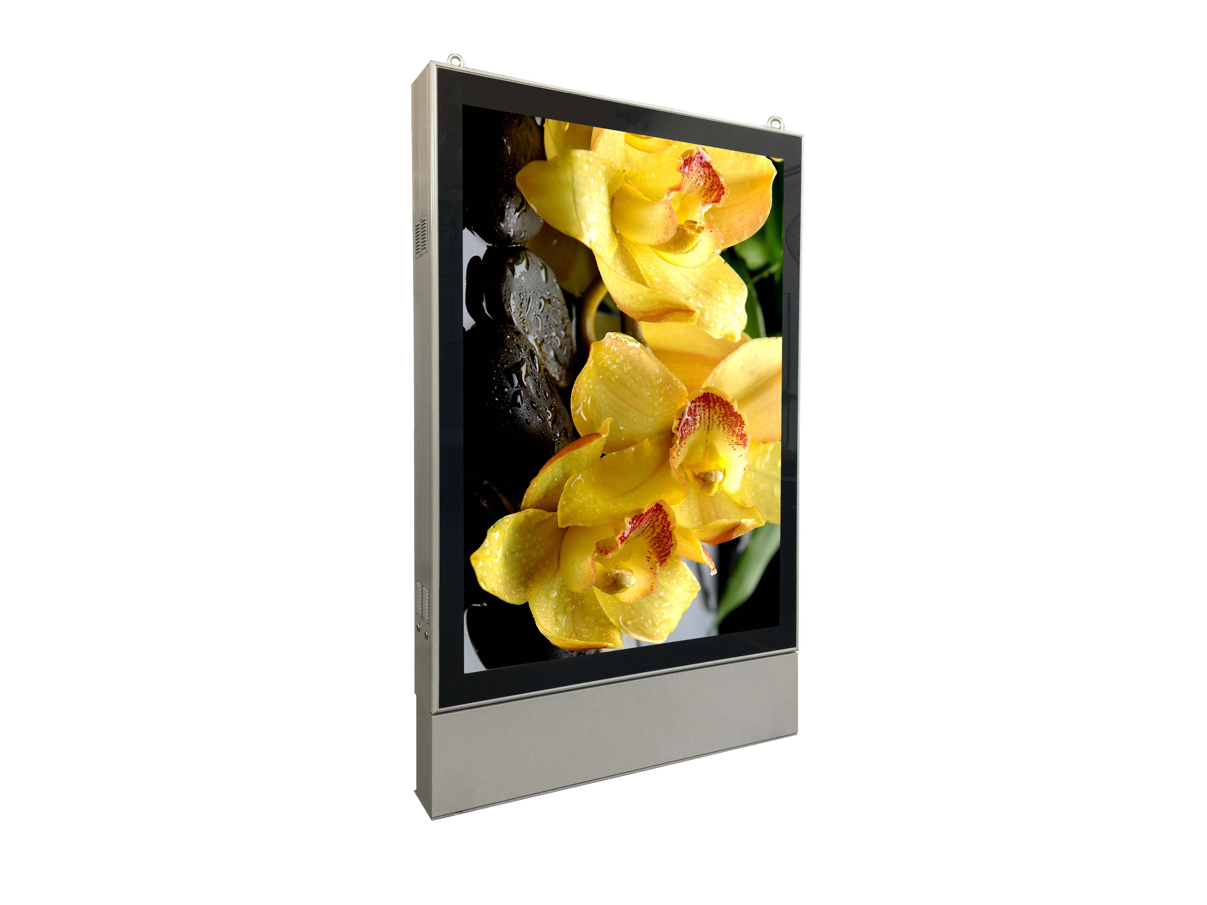 Versa Poster two-sided unit in outdoor setting showing windmill landscape