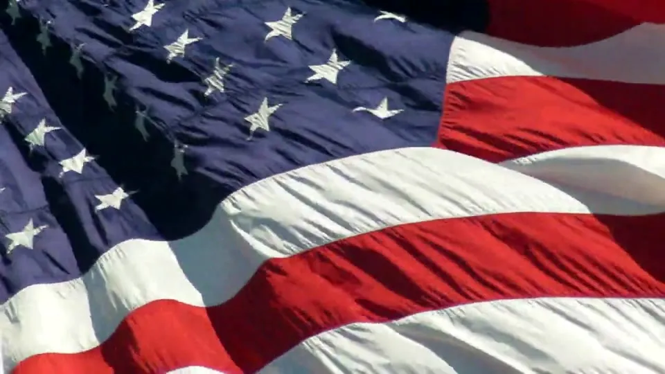 US flag shown on the screen